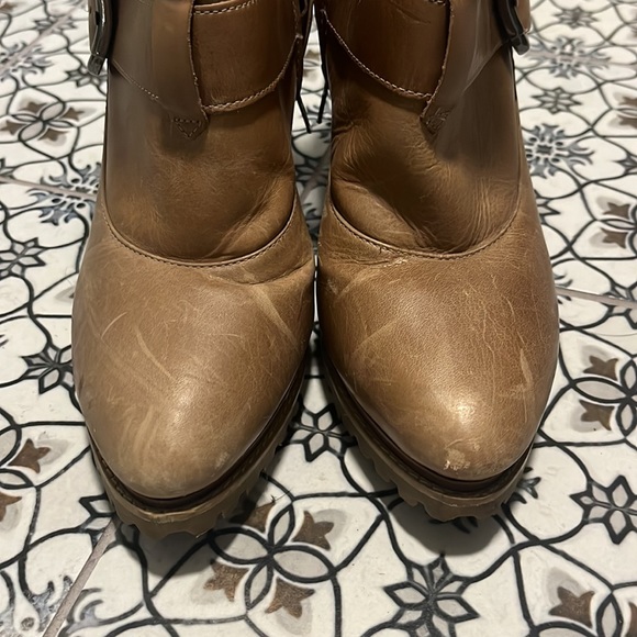 Leather zip up buckle boots - Picture 6 of 7